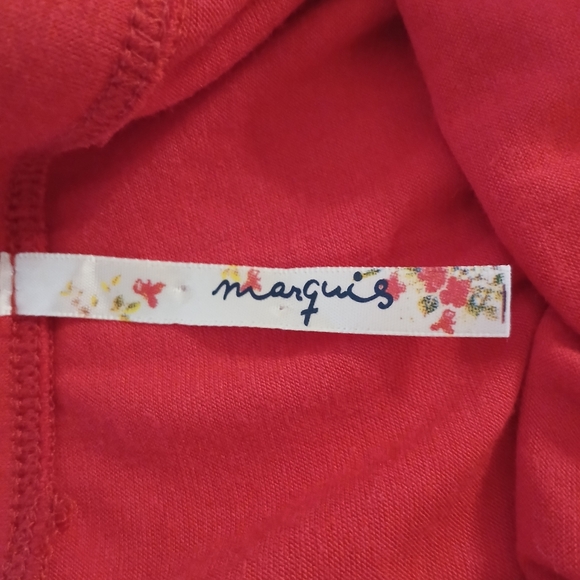 Marquis Junior's Mixed Media Chambray Knit Dress With Floral Applique Size M - Picture 6 of 11